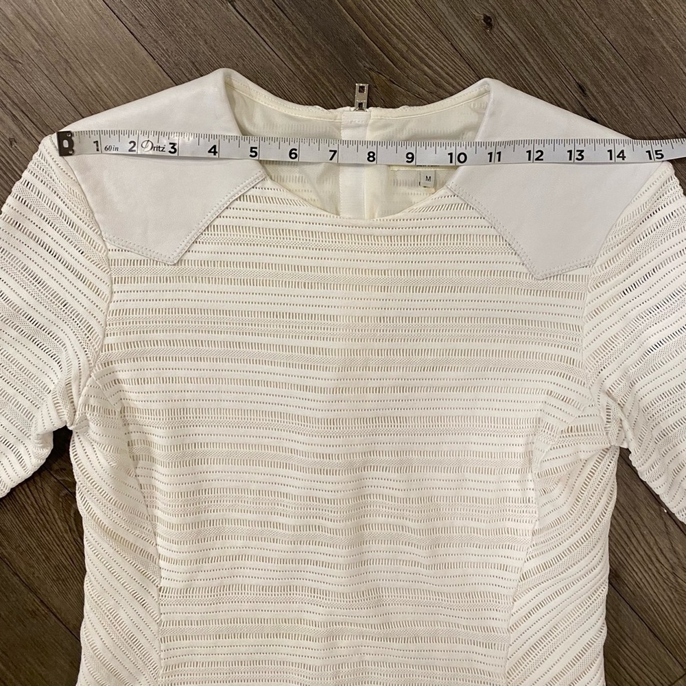 rag & bone White Basha Top, featuring lambskin shoulder panels and Crewneck - Picture 11 of 11